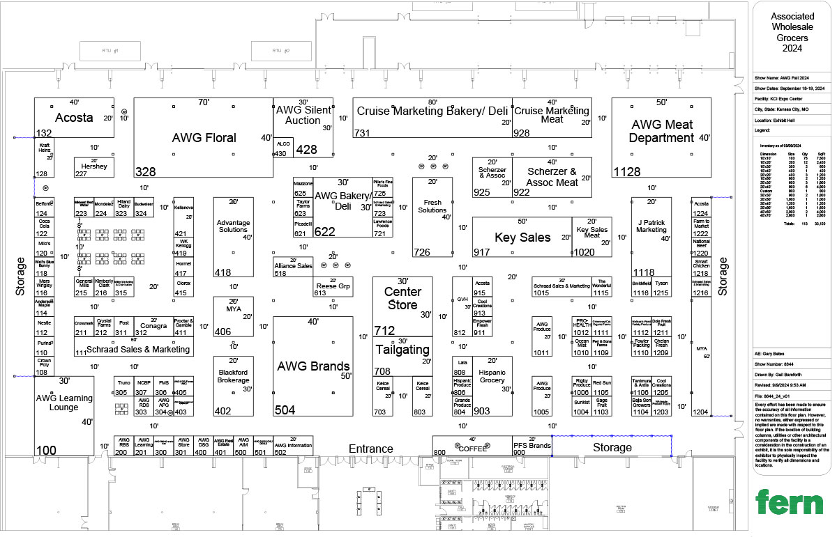 Tradeshow floor map